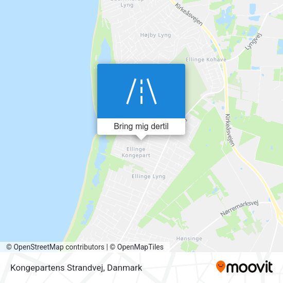 Kongepartens Strandvej kort