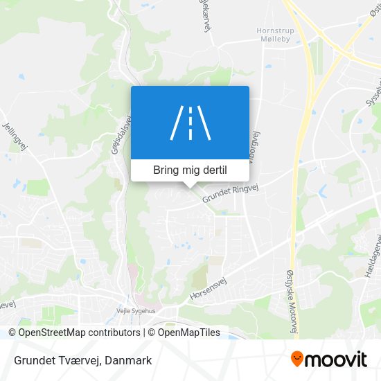 Grundet Tværvej kort