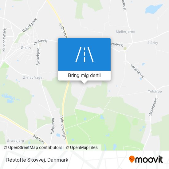 Røstofte Skovvej kort
