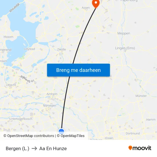 Bergen (L.) to Aa En Hunze map