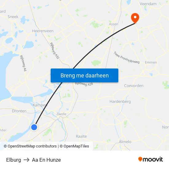 Elburg to Aa En Hunze map