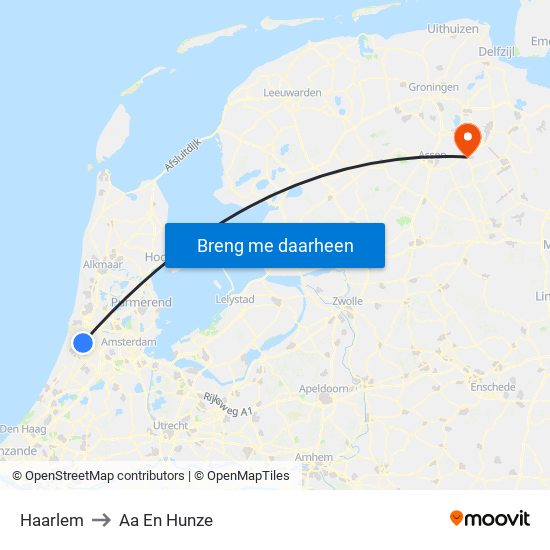 Haarlem to Aa En Hunze map