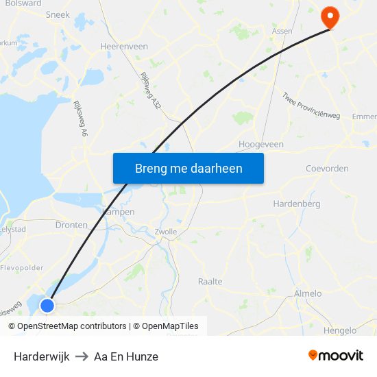 Harderwijk to Aa En Hunze map