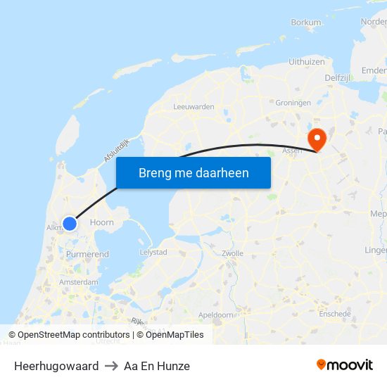 Heerhugowaard to Aa En Hunze map