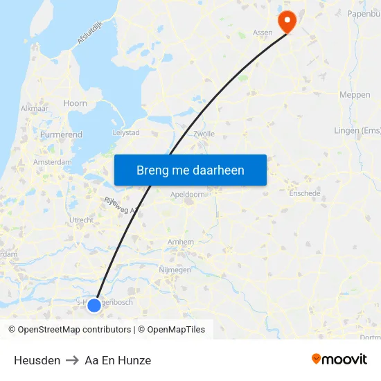 Heusden to Aa En Hunze map
