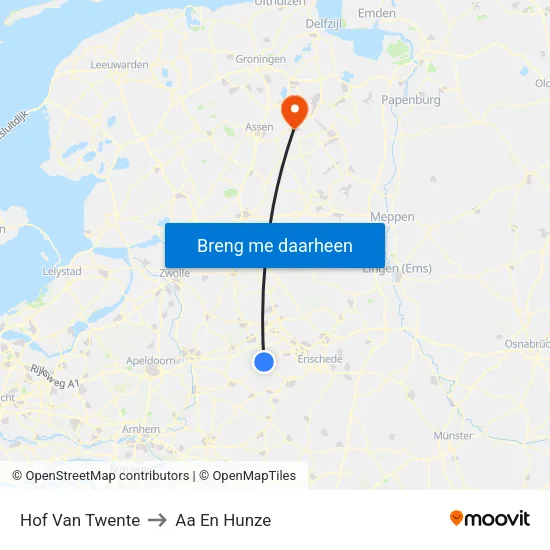 Hof Van Twente to Aa En Hunze map