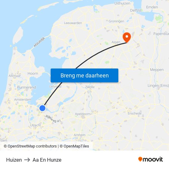 Huizen to Aa En Hunze map