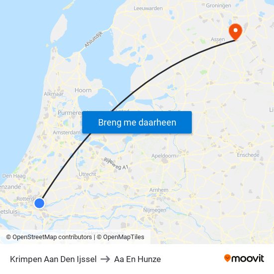 Krimpen Aan Den Ijssel to Aa En Hunze map