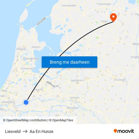 Liesveld to Aa En Hunze map