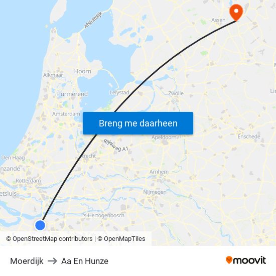 Moerdijk to Aa En Hunze map