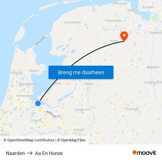 Naarden to Aa En Hunze map