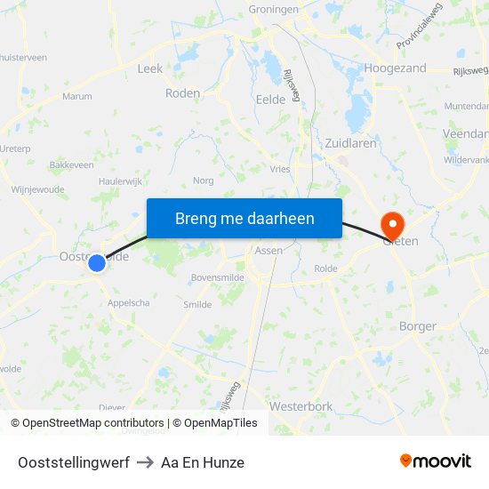 Ooststellingwerf to Aa En Hunze map