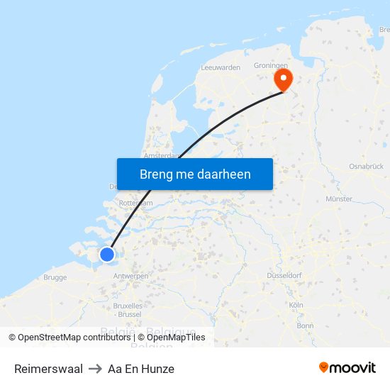 Reimerswaal to Aa En Hunze map