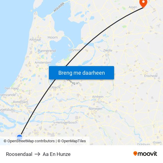 Roosendaal to Aa En Hunze map