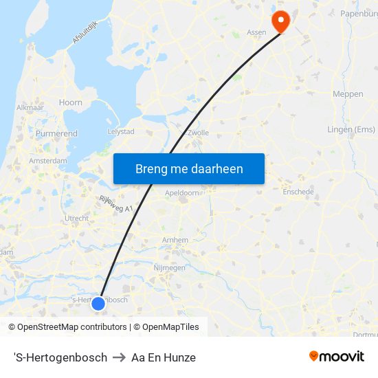 'S-Hertogenbosch to Aa En Hunze map