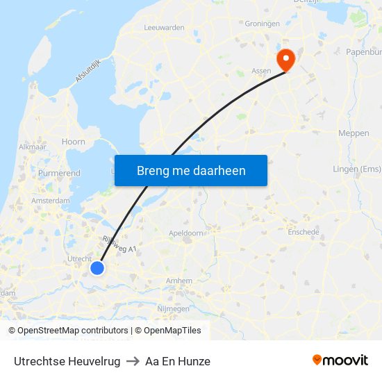 Utrechtse Heuvelrug to Aa En Hunze map