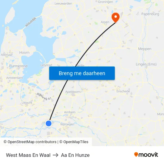 West Maas En Waal to Aa En Hunze map