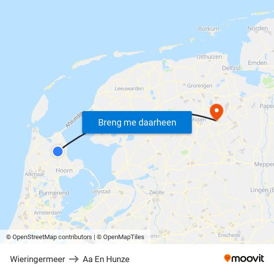 Wieringermeer to Aa En Hunze map