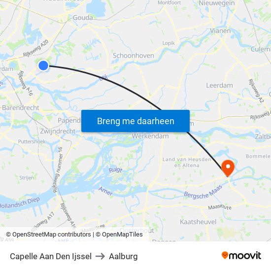 Capelle Aan Den Ijssel to Aalburg map