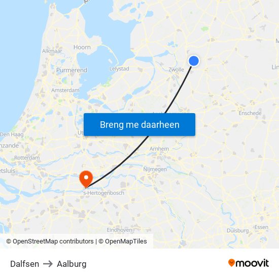 Dalfsen to Aalburg map