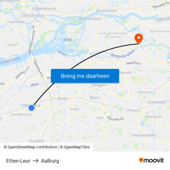 Etten-Leur to Aalburg map