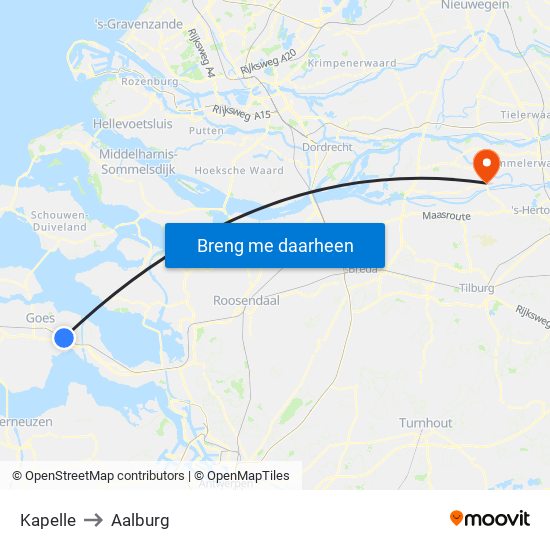 Kapelle to Aalburg map