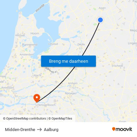 Midden-Drenthe to Aalburg map