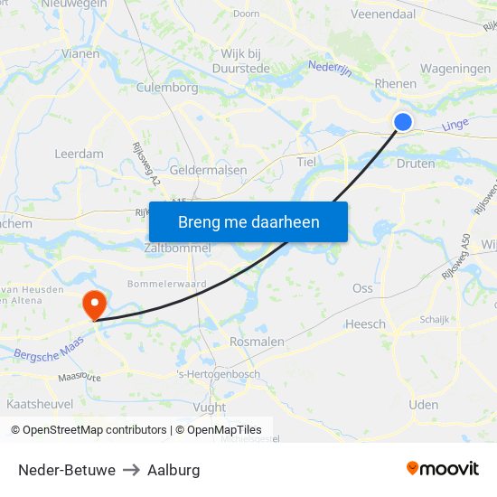 Neder-Betuwe to Aalburg map