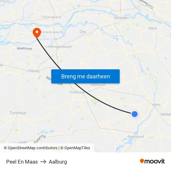 Peel En Maas to Aalburg map