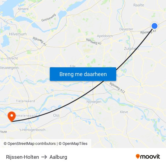 Rijssen-Holten to Aalburg map