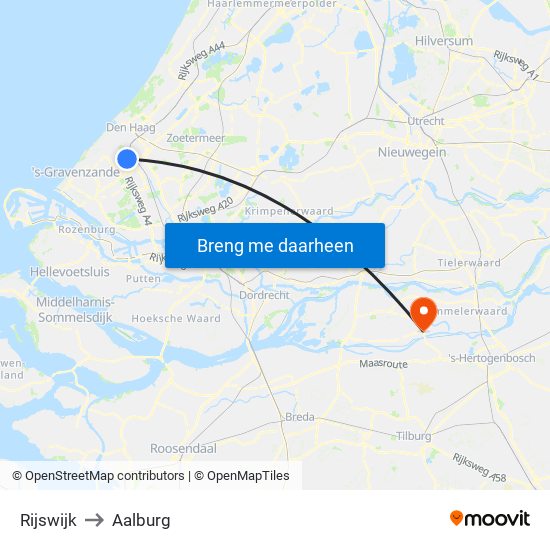 Rijswijk to Aalburg map