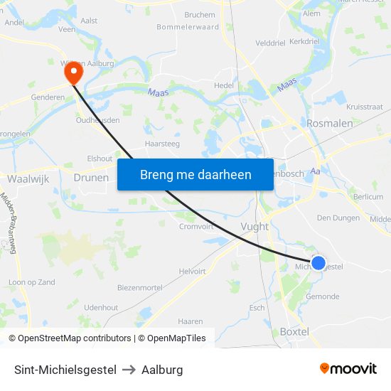 Sint-Michielsgestel to Aalburg map