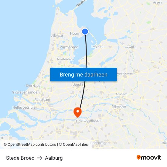 Stede Broec to Aalburg map