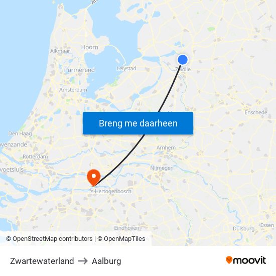 Zwartewaterland to Aalburg map