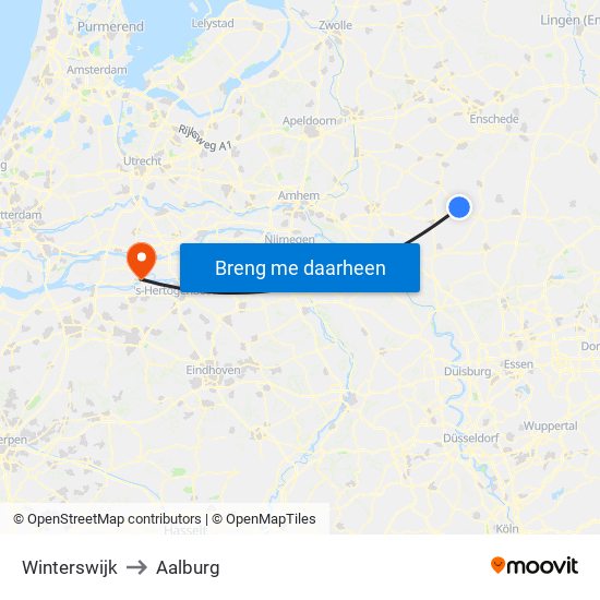 Winterswijk to Aalburg map
