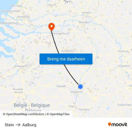 Stein to Aalburg map