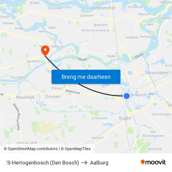 'S-Hertogenbosch (Den Bosch) to Aalburg map