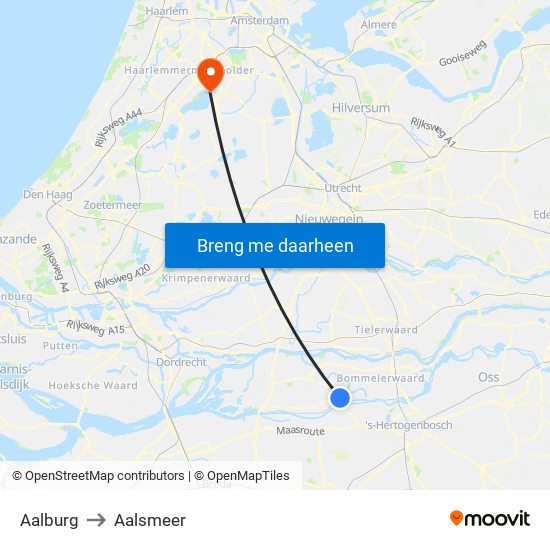 Aalburg to Aalsmeer map