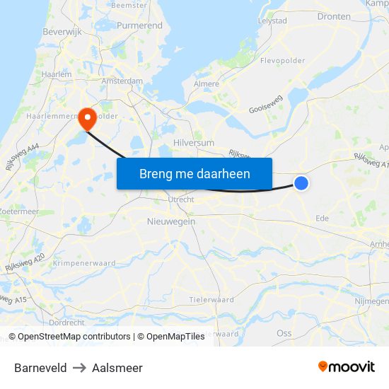 Barneveld to Aalsmeer map
