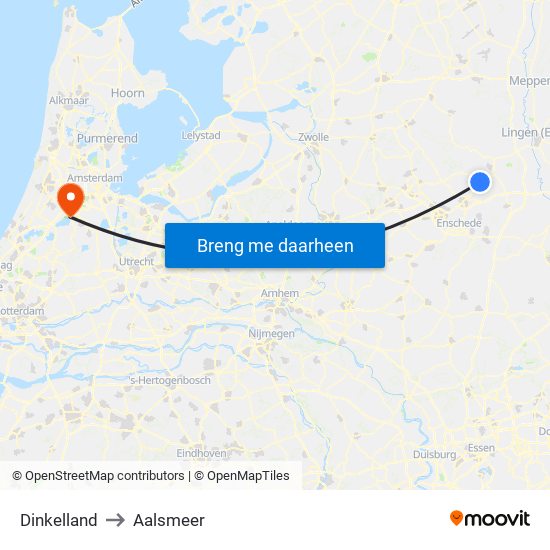 Dinkelland to Aalsmeer map