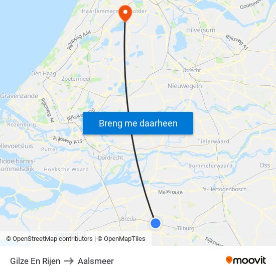 Gilze En Rijen to Aalsmeer map