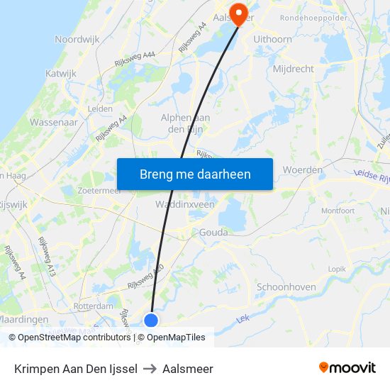 Krimpen Aan Den Ijssel to Aalsmeer map