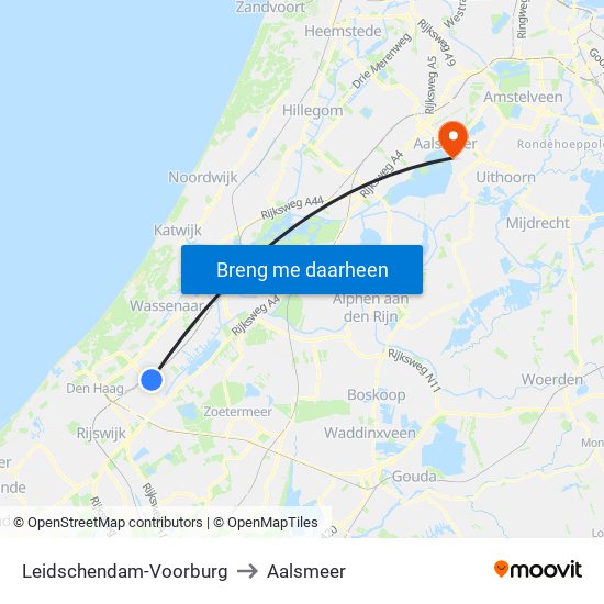 Leidschendam-Voorburg to Aalsmeer map