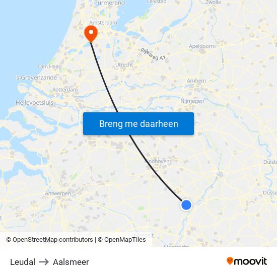 Leudal to Aalsmeer map