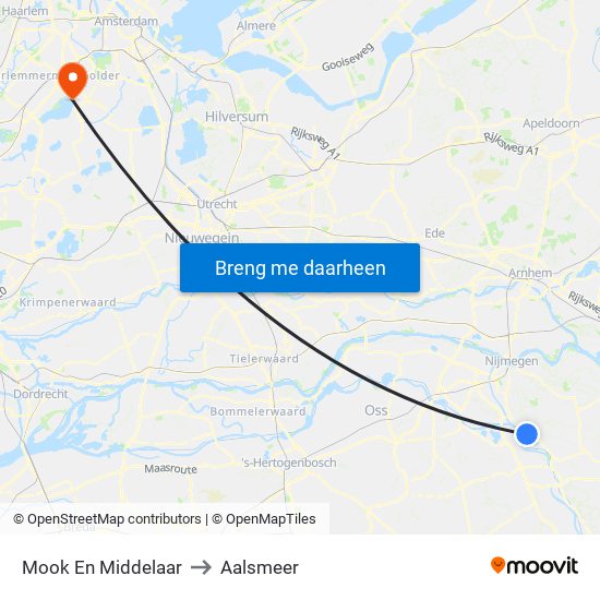 Mook En Middelaar to Aalsmeer map