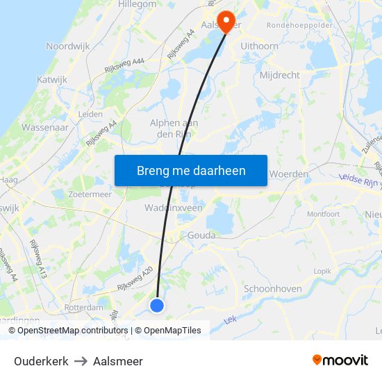 Ouderkerk to Aalsmeer map