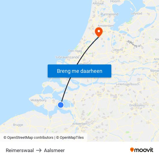 Reimerswaal to Aalsmeer map