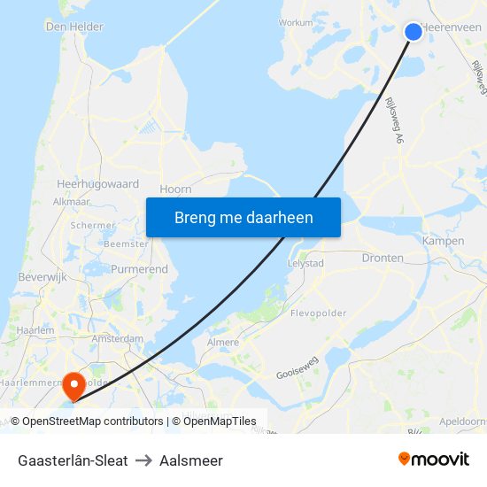 Gaasterlân-Sleat to Aalsmeer map