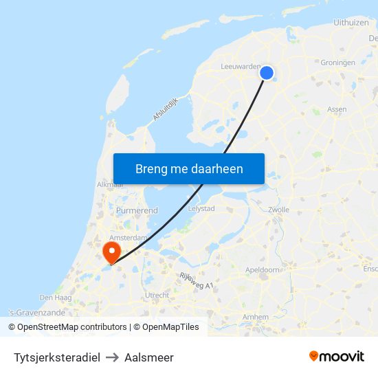 Tytsjerksteradiel to Aalsmeer map