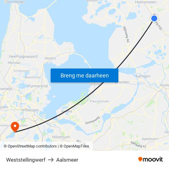 Weststellingwerf to Aalsmeer map
